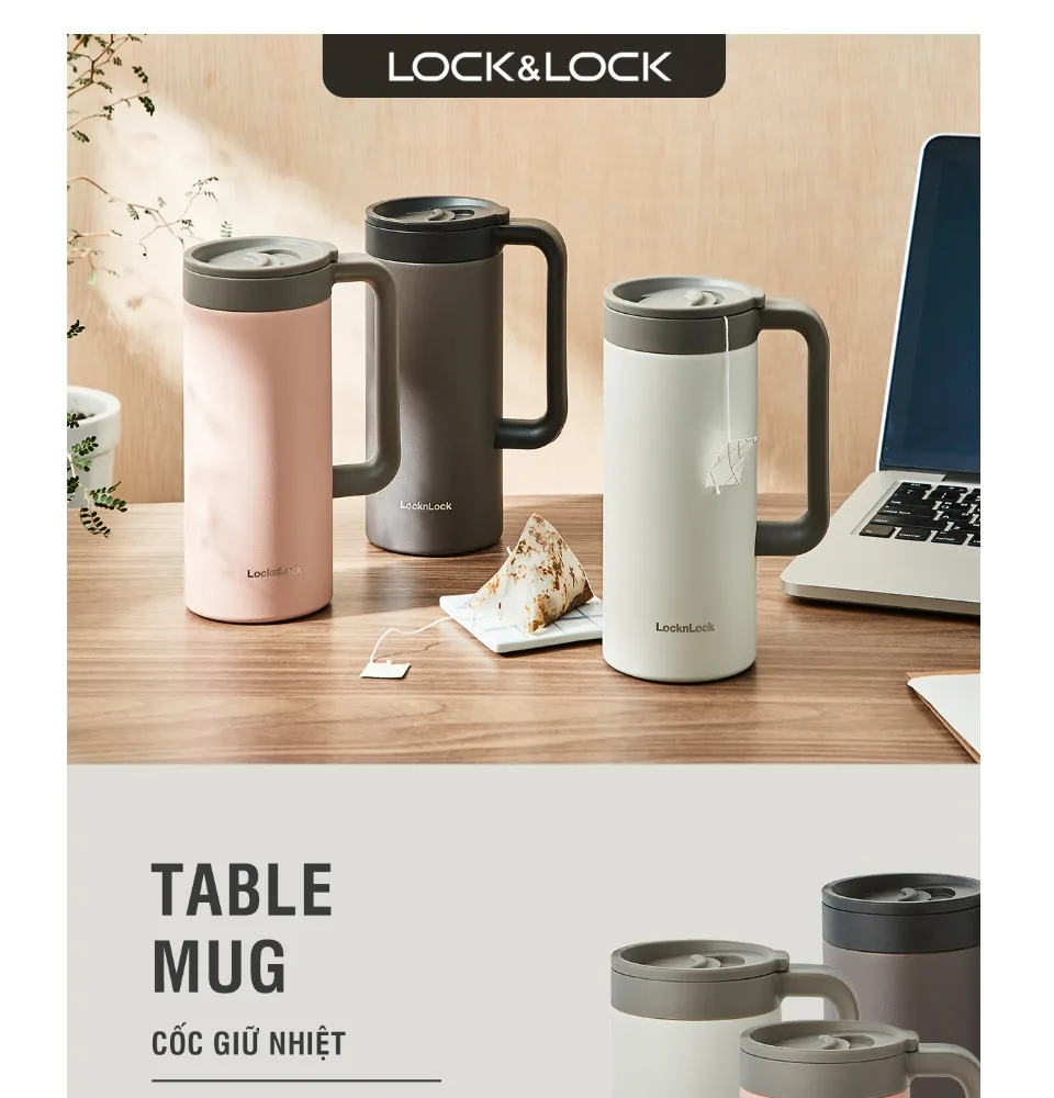 Ly Giữ Nhiệt LocknLock có tay cầm Table Mug LHC4247 473ml