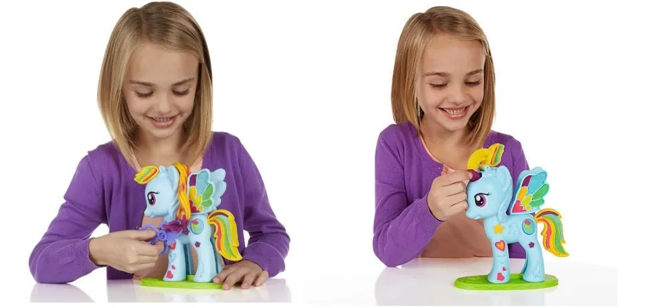 Play-Doh My Little Pony Rainbow Dash Style Salon Set with 6 Cans of Sparkle  Play-Doh 