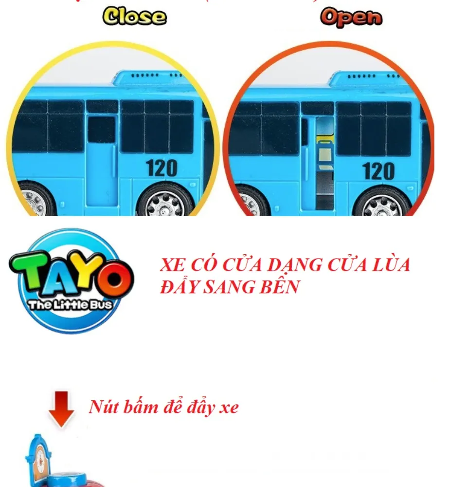 Đồ chơi xe buýt Tayo the little bus xe chạy cót mô hình xe ô tô