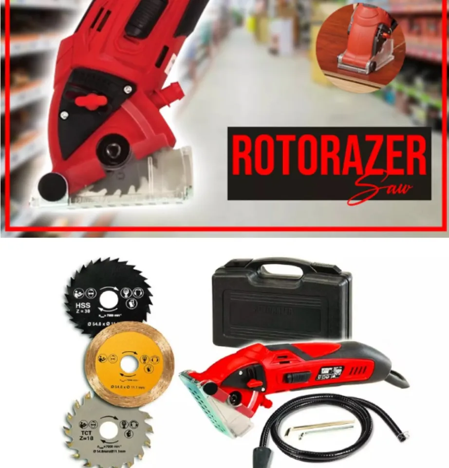 Rotorazer Platinum Compact Circular Saw Set - Extra Powerful - Deeper Cuts!  DIY Projects - Cut Drywall, Tile, Grout, Metal, Pipes, PVC, Plastic, and