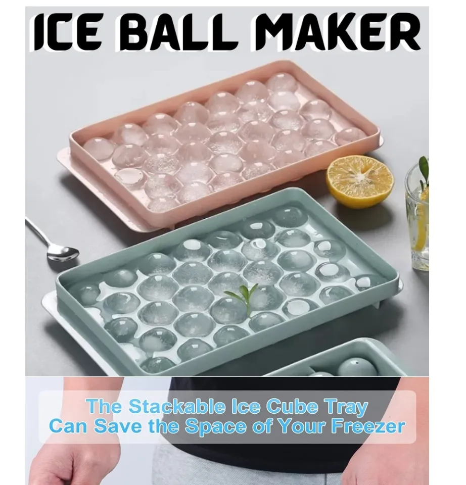 Ice Cube Trays For Freezer Ice Ball Maker Mold Mini circle Round Ice Cube  Mold with Lid Making Cocktail Whiskey Tea Coffee Tray