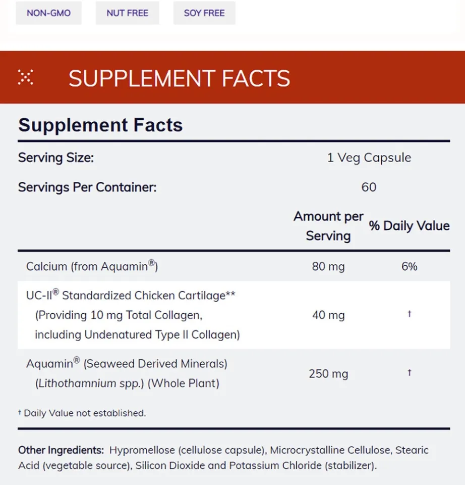 NOW Supplements, UC-II Type II Collagen with Undenatured Type II Collagen,  60 Veg Capsules