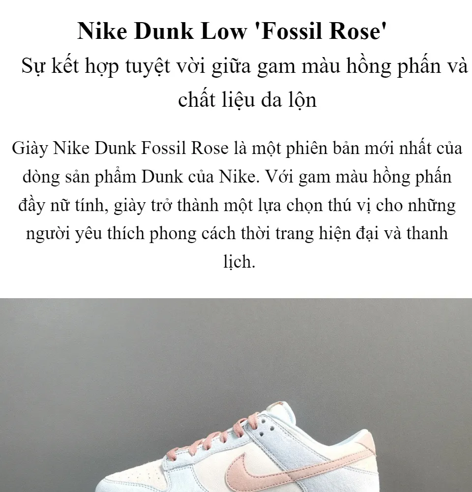 ????? ??? ???? ??? ??% - Giày Nike Dunk Low 'Fossil Rose'  DH7577-001 - Điểm Nhấn Mới Cho Phong Cách Thời Trang Của Bạn 