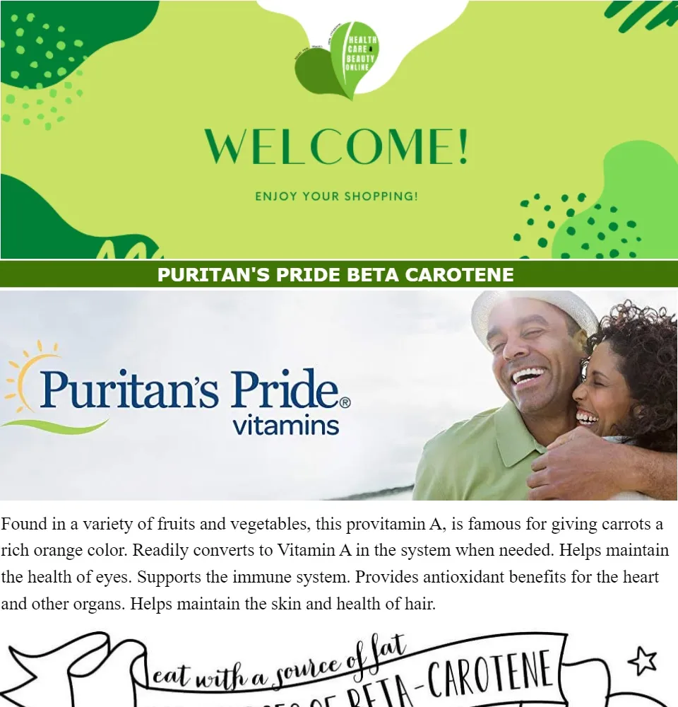Puritan's Pride Beta Carotene 7500 mg 100 Softgels (12/2024 Expiration  Date) | Lazada PH
