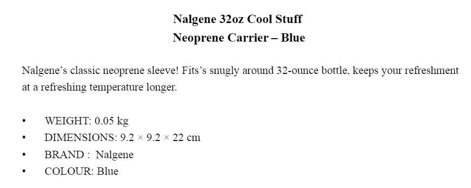 Nalgene Cool Stuff Neoprene Carrier
