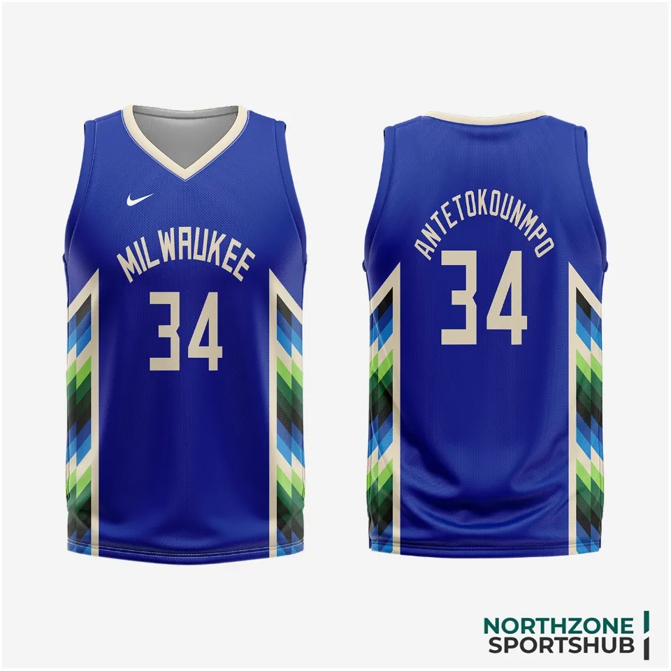 NORTHZONE NBA Milwaukee Bucks X Antetokounpo Customized design Full Sublimation  Jersey