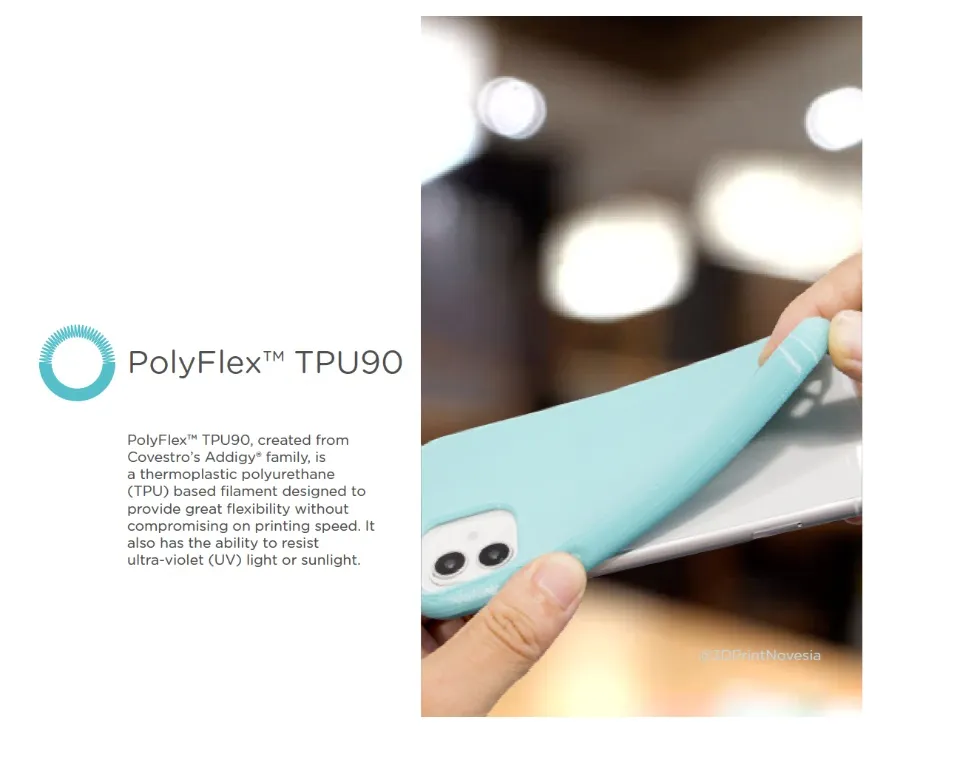 Polymaker TPU Filament 1.75 Black, 750g Shore 90A Flexible Filament 1.75mm,  Cardboard Spool - PolyFlex TPU90 3D TPU Filament 1.75mm Black Soft Filament  Flexible 