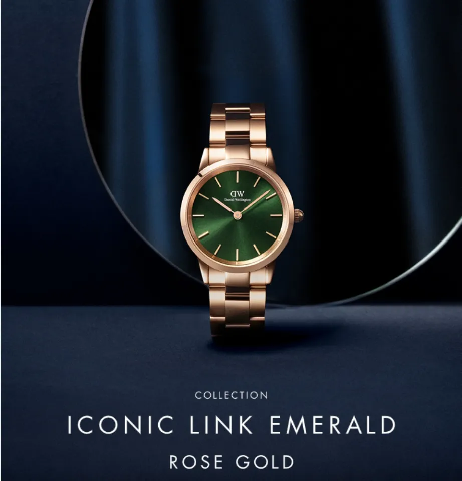 Daniel Wellington Iconic Link Emerald Watch 28/32/36mm Rose gold