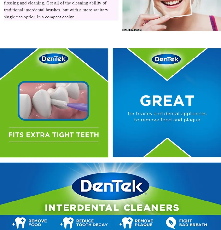 DenTek Slim Brush Advanced Clean Interdental Cleaners, Extra Tight, 32 Count