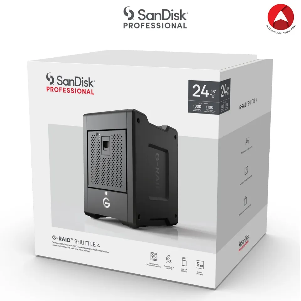 SanDisk Professional G-RAID Shuttle 4 24TB 4-Bay Thunderbolt 3