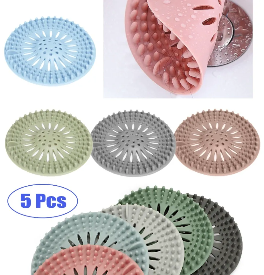 5pcs Hair Catcher, Durable Silicone Hair Stopper, Shower Drain Covers, Easy  To Install And Clean, Suit For Bathroom Bathtub And Kitchen