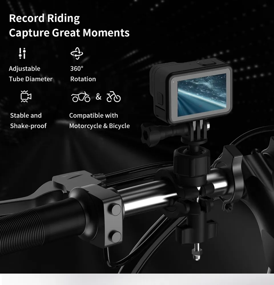 TELESIN 360 Bike Bicycle Motorcycle Handle Bar Mount Holder for GoPro HERO  11 10 9 8 7 6 5 / Insta360 ONE RS / DJI OSMO ACTION Camera | Lazada