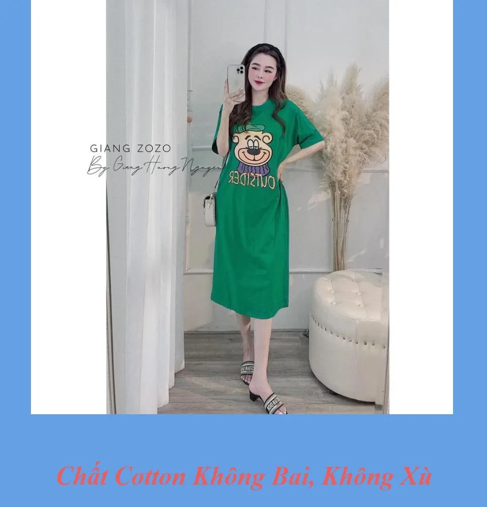 Váy Suông - Đầm Suông OUTSIDE From Rộng Dáng Dài 1m08 Chất Cotton ...