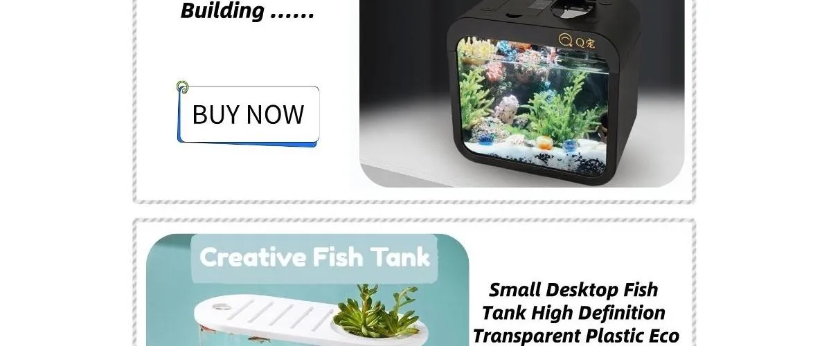 Mini Betta Fish Tank Color Changing LED Lights Transparent and