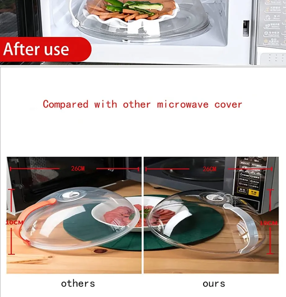 Microwave Splatter Cover, Microwave Food Cover with Steam Vents Keeps Microwave Oven Clean, BPA Free Dishwasher Safe Round Shape 10 inch, Size: 26