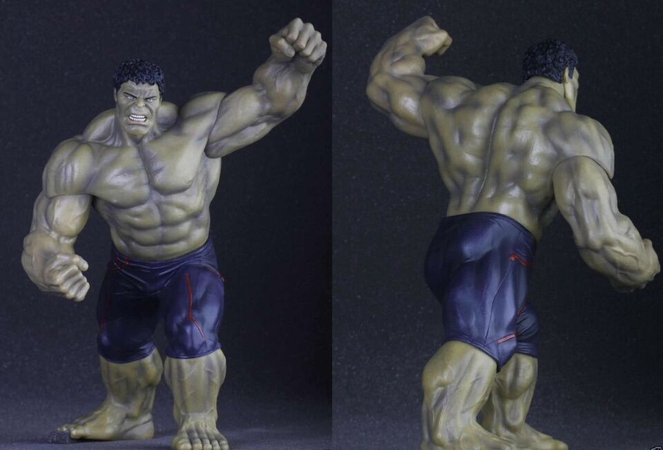 Avenger 2 Age Of Ultron Hulk Action Figure Crazy Toy 3D Model Doll Display 25cm 