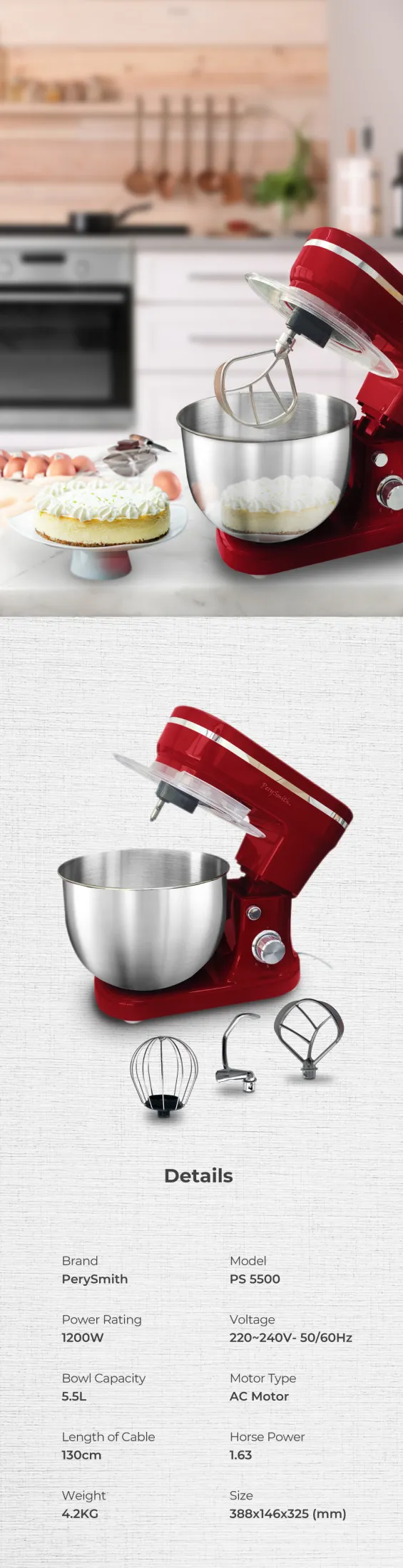PerySmith 5.5L Stand Mixer Price Comparison Philippines