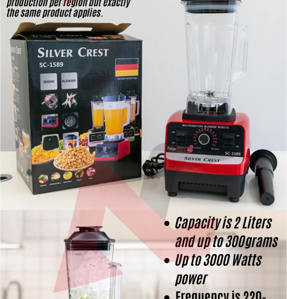 HEAVY DUTY SILVERCREST BLENDER WITH 2 JARS (4500 WATTS) This double cup,  multi-functional silver crest blender is essential in every kitchen as  it, By Zeelaws Concept