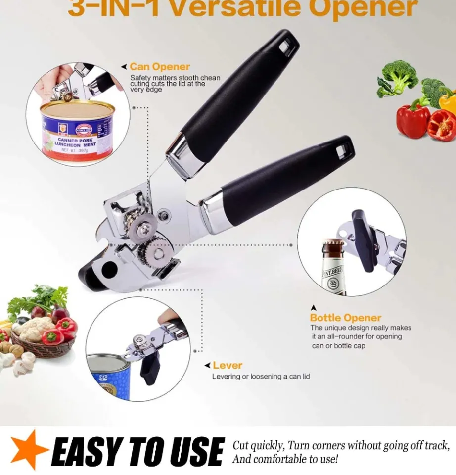 3-in-1 Can Opener 3-in-1 Multifunctional Bottle Opener Opens Cans