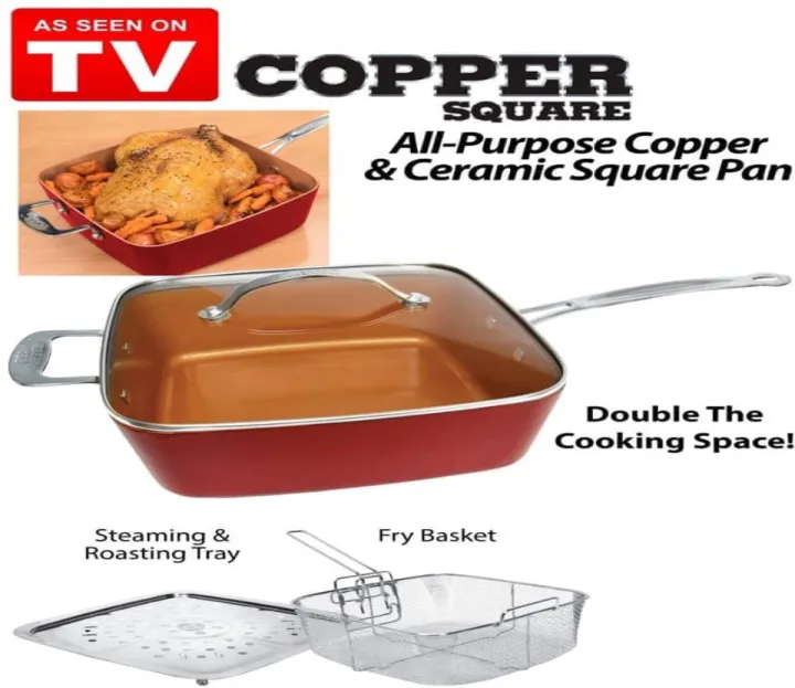 [Wow Amazing Finds!] Original Copper Square Pan Non Stick Frying with