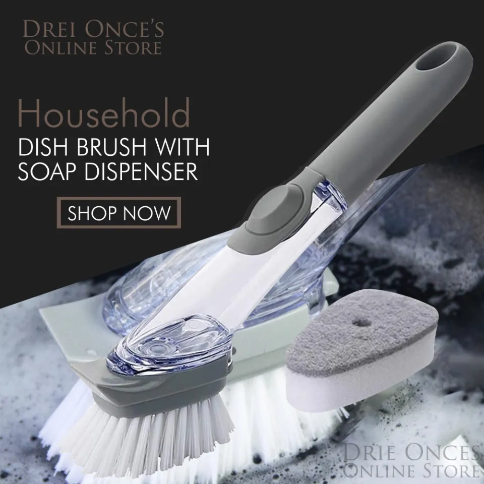 Brush With Liquid Dispenser Heavy Duty Dish Wand With Handle