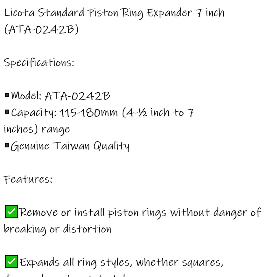 Standard Piston Ring Expander