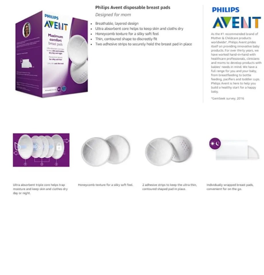 Philips Avent Maximum Comfort Disposable Breast Pads (100-Count)