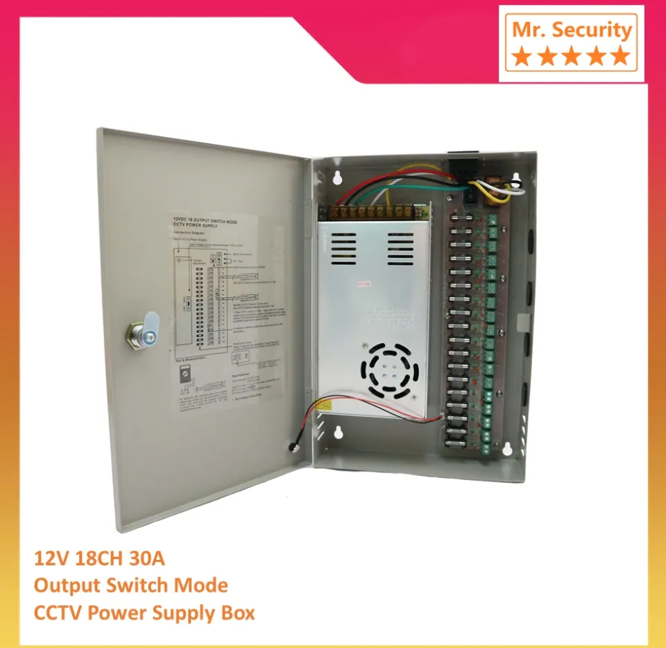 12V DC POWER DISTRIBUTION BOX FOR 18 CAMERAS 29 Amp UL, 56 OFF