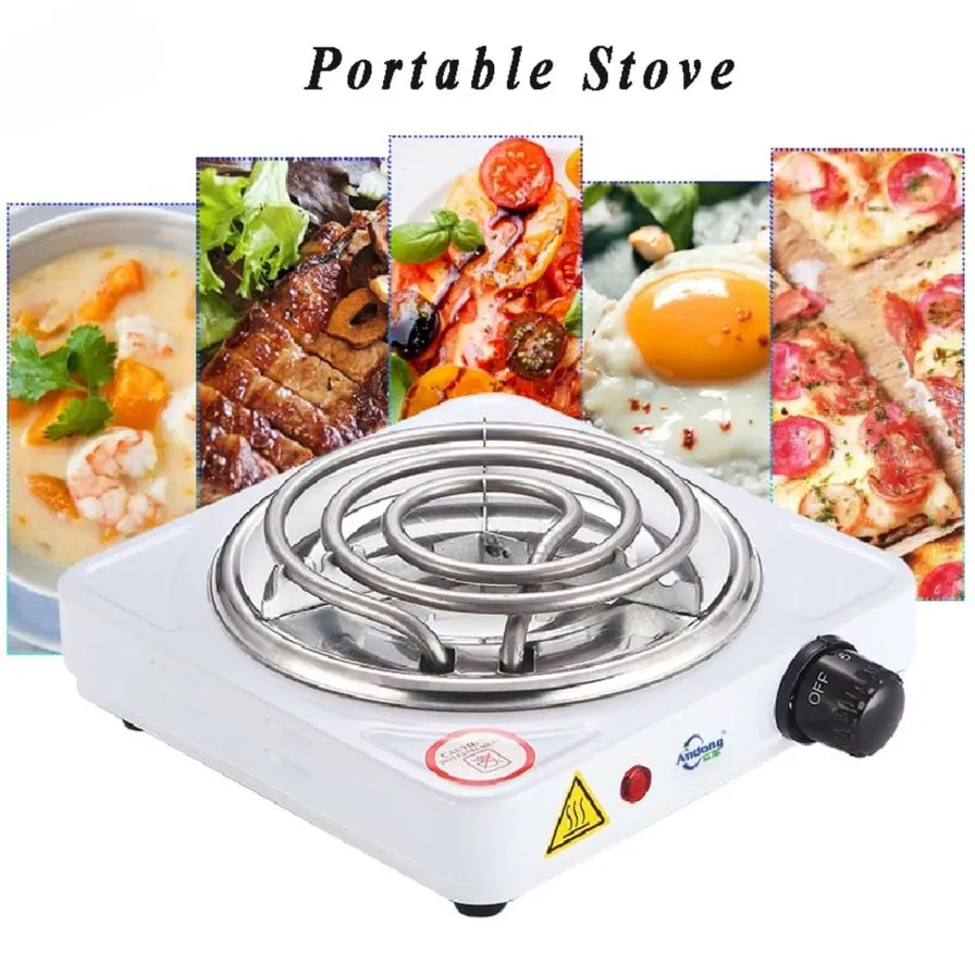 Hot Plate Cooktop Electric Stove 1000W Single Burner Adjust Temperature  Portable