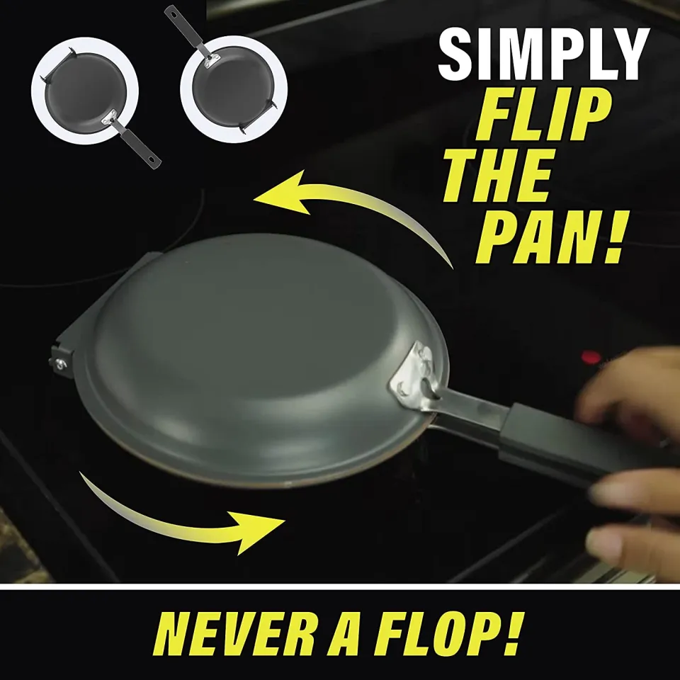 7.6in Double Side Pancake Pan, Non-stick Flip Egg Frying Pan Omlette Maker  Skillet for Gas Stove