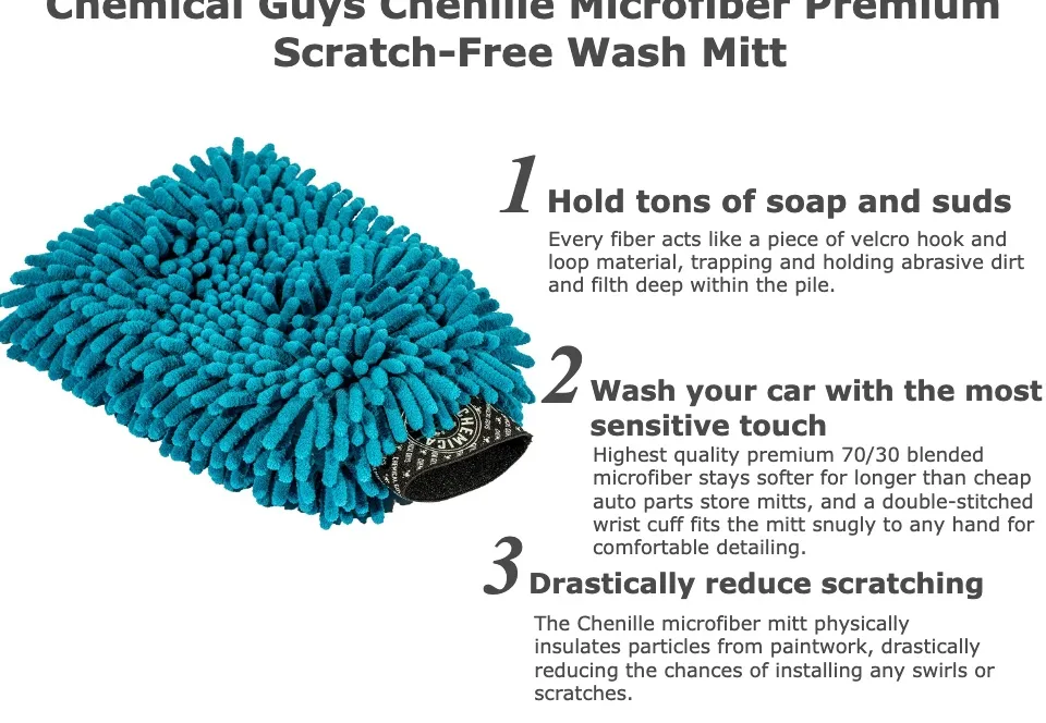 Chemical Guys Chenille Microfiber Premium Scratch-Free Wash Mitt