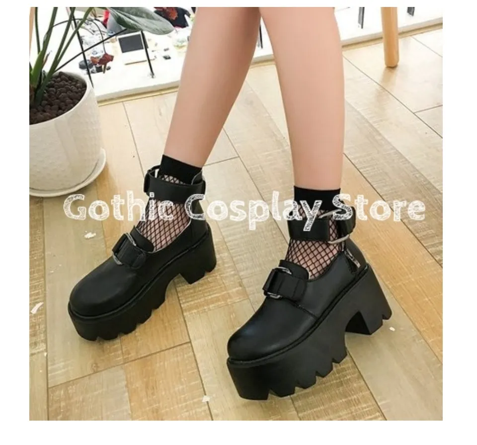 ? ( KÈM TẤT LƯỚI ) Giày đế cao 8cm phong cách Lolita cá tính, giày lolita,  giày ulzzang, giày gothic cosplay store 