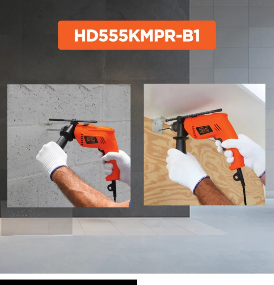 Black+Decker HD555KMPR-B1 13mm 550watt Hammer Drill And Hand Tools Kit