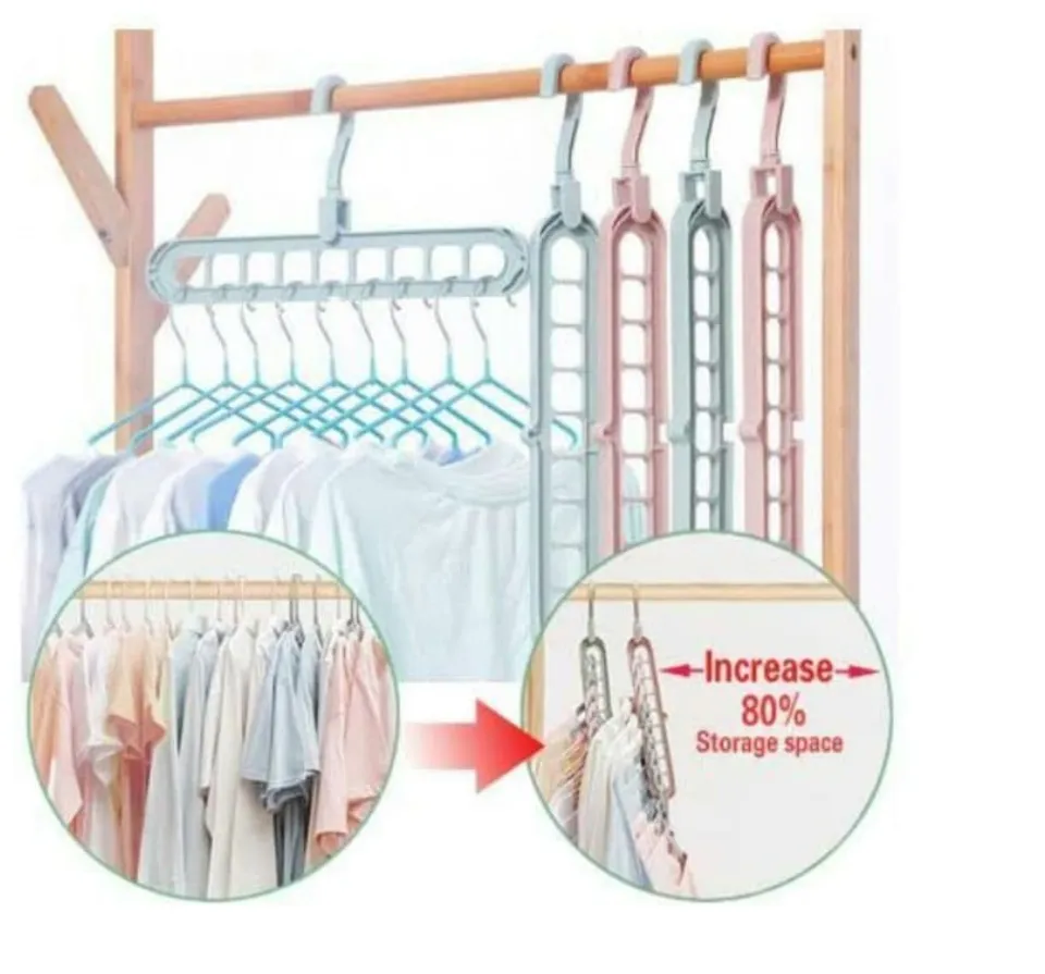 BUNDLE 10PCS Magic Clothes Organizer Hanger Space Saving Stackable Hangar  Penggantung Baju Viral Tiktok Jimat Ruang