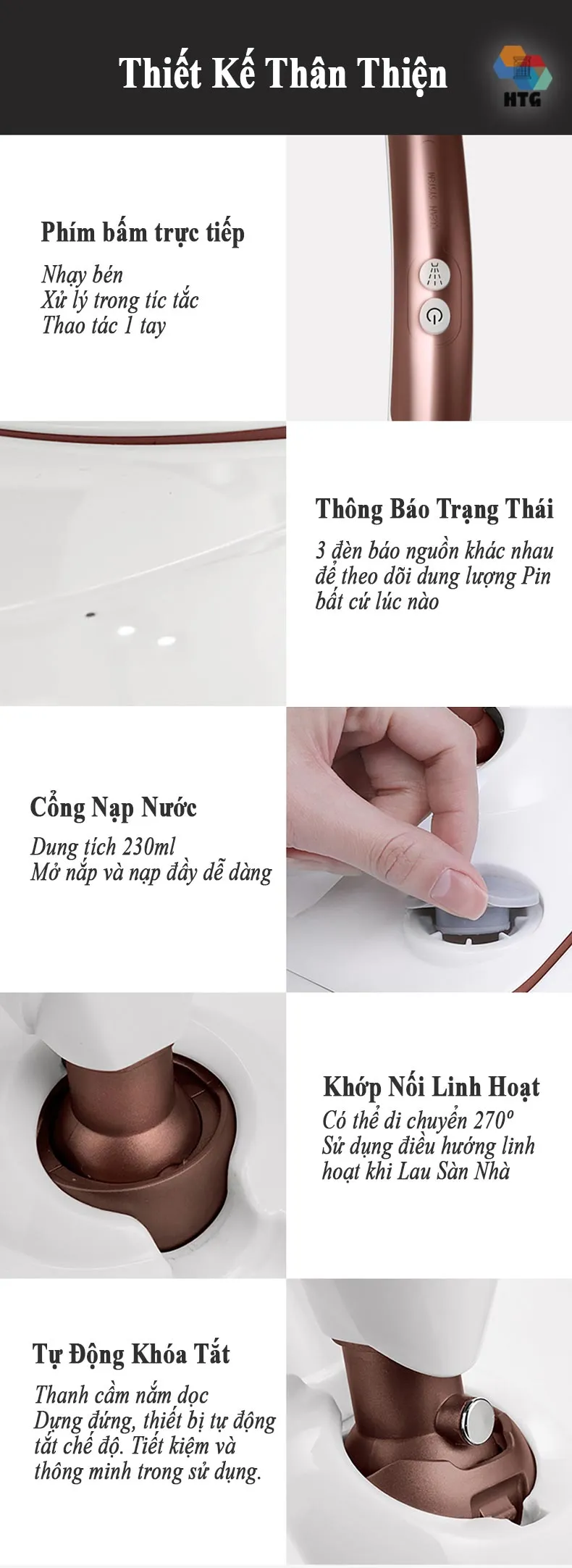 Thiết kế của máy lau nhà cầm tay không dây sawadaki x3 chínhhãng