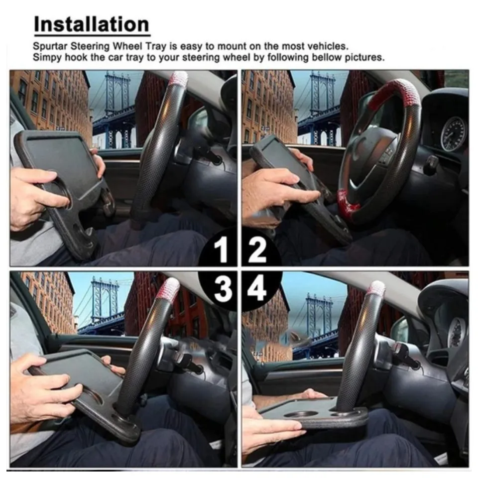 Universal Portable Car Steering Wheel Desk Eating Dining Auto Table Tray  for Laptop Work Food