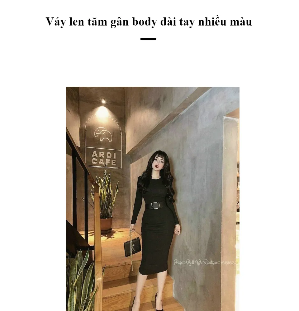 Mua Đầm ôm váy body len tăm dài tay  vàng bòfree size tại SoLa Shop  Tiki