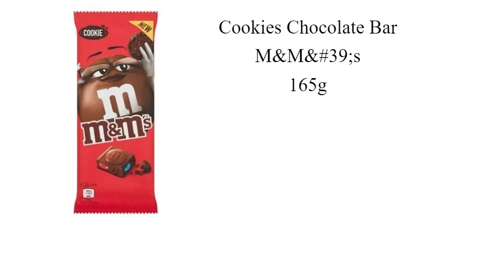 M&M's Cookie Chocolate Bar 165g 