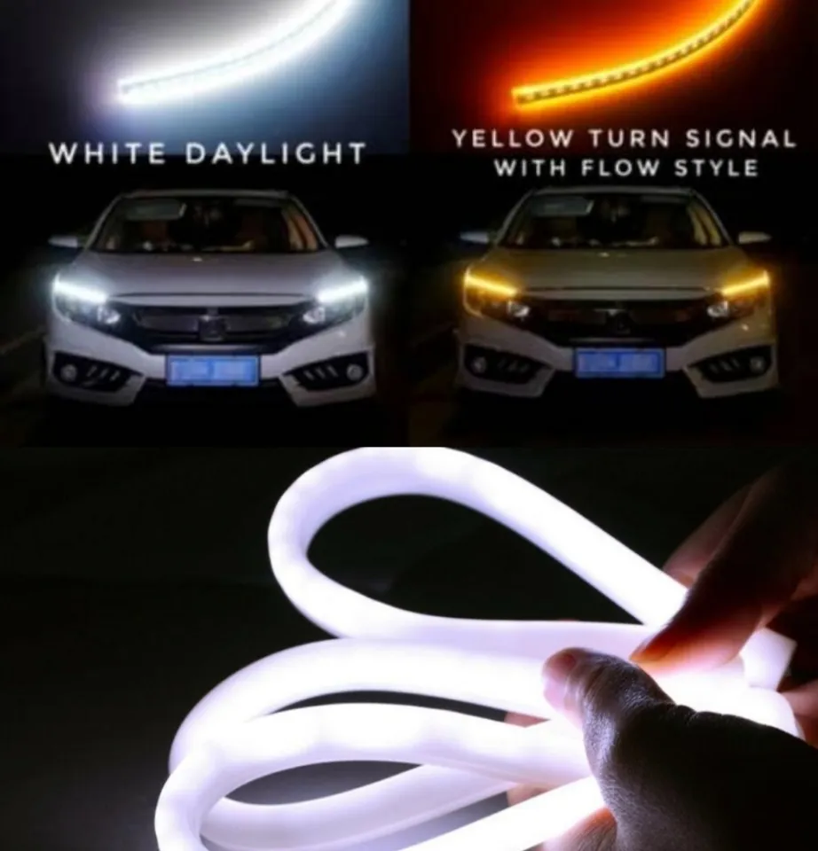 2PC Car Led Strip Light Headlight Led Strip Car Headlamp Sport