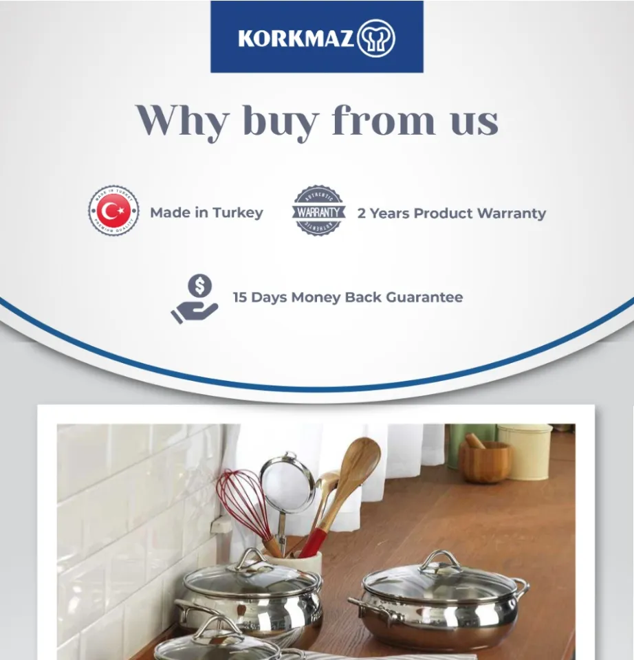 Korkmaz Tombik Stainless Steel Cookware Set, Cooking Pots with