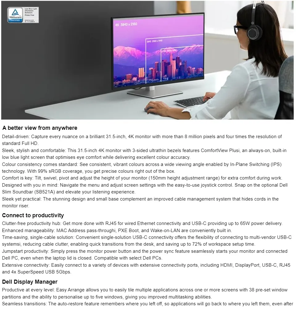 Ready Stock】Dell 32 4K USB-C Hub Monitor - P3223QE | Lazada Singapore Ready Stock】Dell 32 4K USB-C Hub Monitor - P3223QE | Lazada Singapore