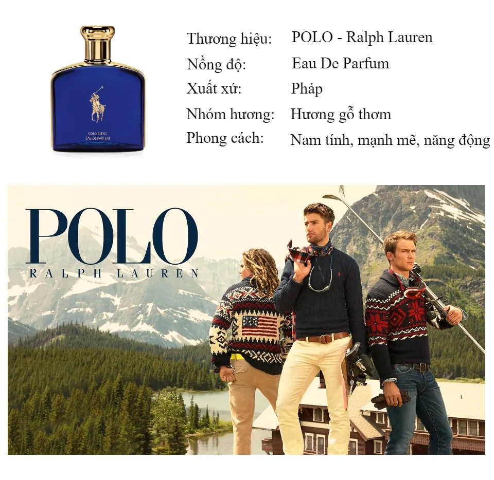 HCM]Nước hoa nam nước hoa cao cấp Ralph Lauren Polo Blue Gold Blend giá tốt  tại Perfume168 