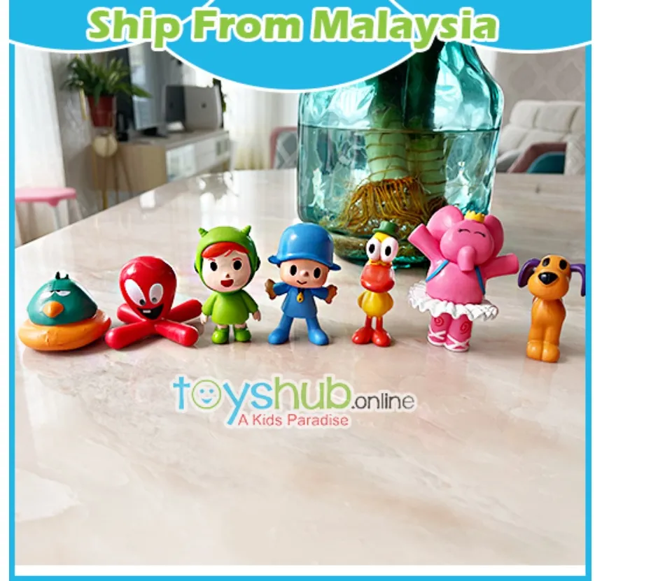 Boneca dos desenhos animados Pocoyo Zinkia Doll Pvc Action Figures Kids Toy  Birthday Gift 7pcs/set A L