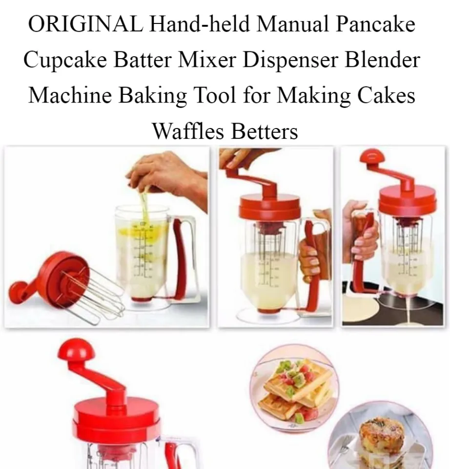 Hand-held Manual Pancake Cupcake Batter Mixer Dispenser Blender Machine EZ