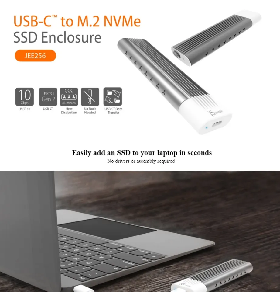 j5create  JEE256 USB-C™ to M.2 NVMe SSD Enclosure