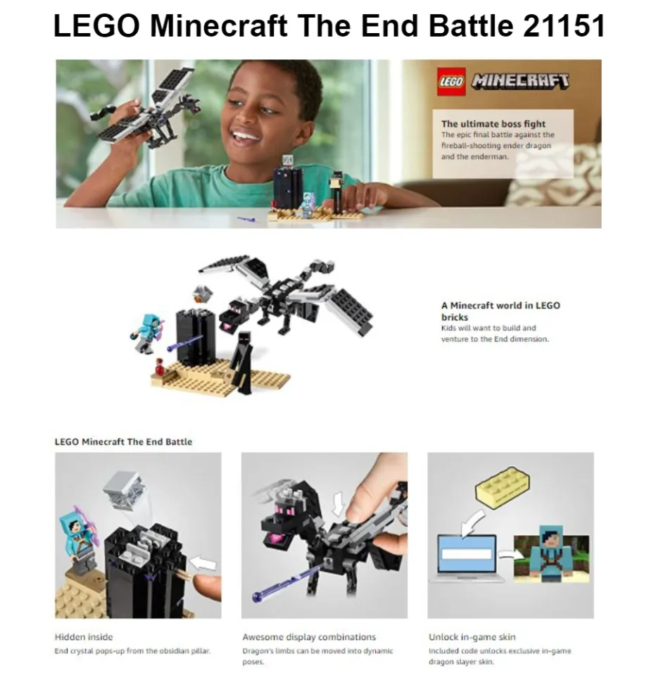  LEGO Minecraft The End Battle 21151 Ender Dragon