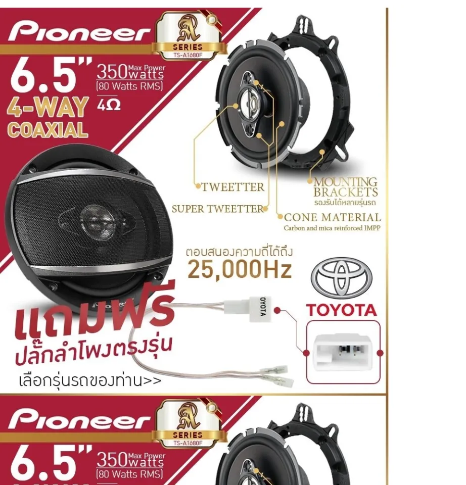 Pioneer Watt カー同軸ステレオスピーカー 4 TS-A1680F(2PRS) / Magnet