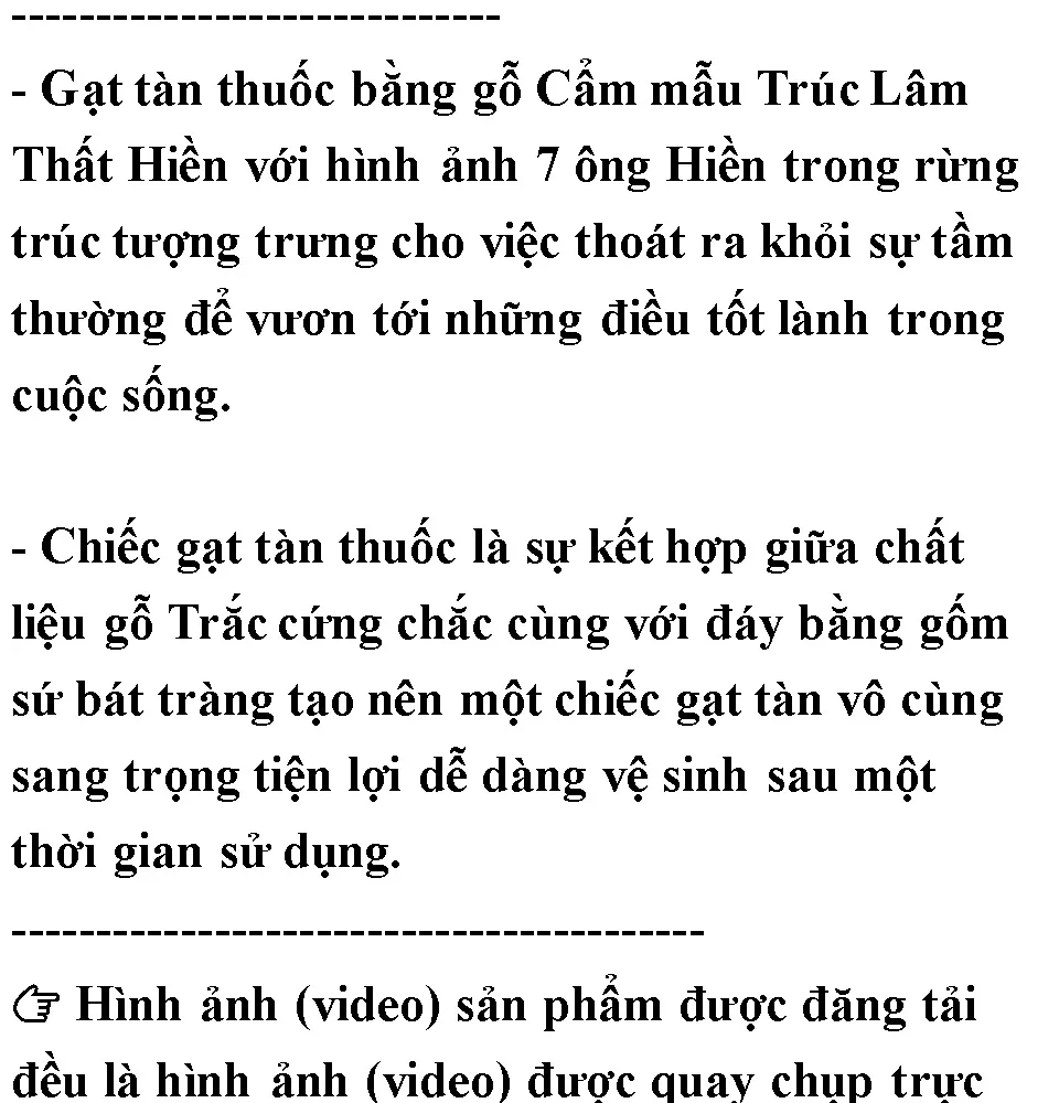 Gạt tàn thuốc độc lạ ĐẸP bằng gỗ Trắc CAO CẤP mẫu Trúc Lâm Thất ...