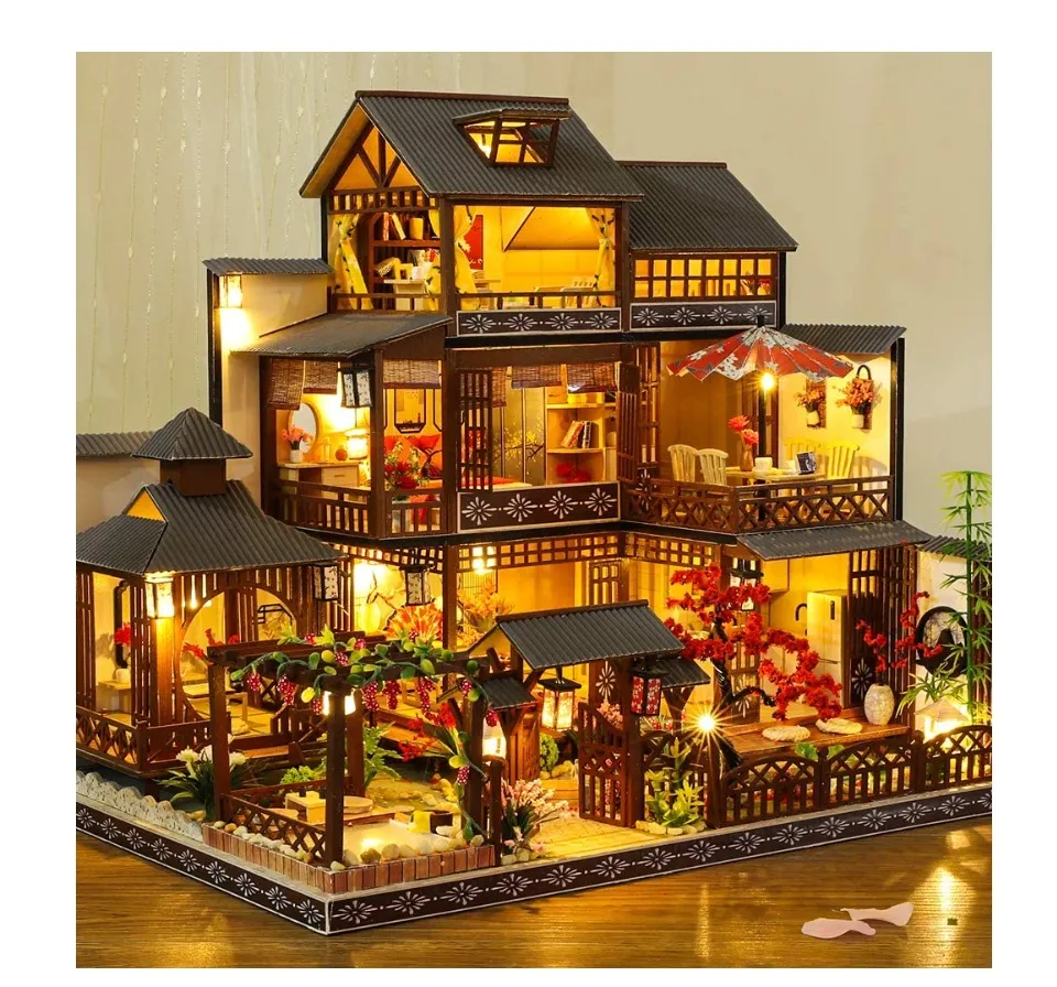 assembled wooden dollhouses for sale