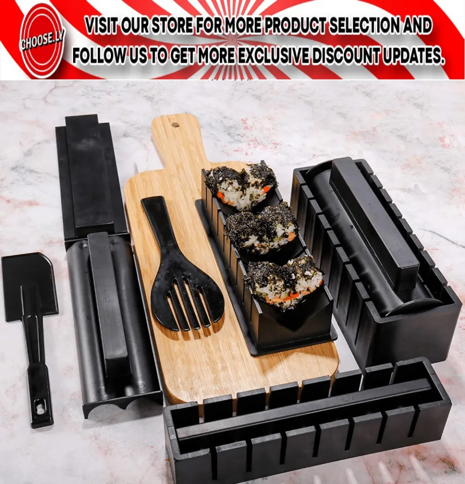 Sushi Making Kit 10 Pieces Plastic DIY Sushi Maker with Multiple Shapes  Rice Mold and Rice Spatula, Easy Using Sushi Kit for Beginners and  Professional at Home, Restaurant, Hotel